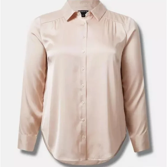 NWT Torrid Madison Satin Button-Up Long Sleeve Shirt Size 1X 14-16 - Picture 4 of 9